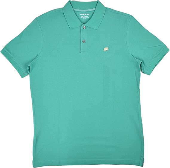 Banana Republic Men's Pique Elephant Logo Polo Shirt Green Small at Amazon Menâs Clothing store