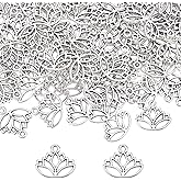 SUNNYCLUE 100Pcs Lotus Charms Chakra Charm Alloy Yoga Charms for Jewelry Making - Earrings, Necklace, Bracelet Accessories for Adult Women DIY Craft