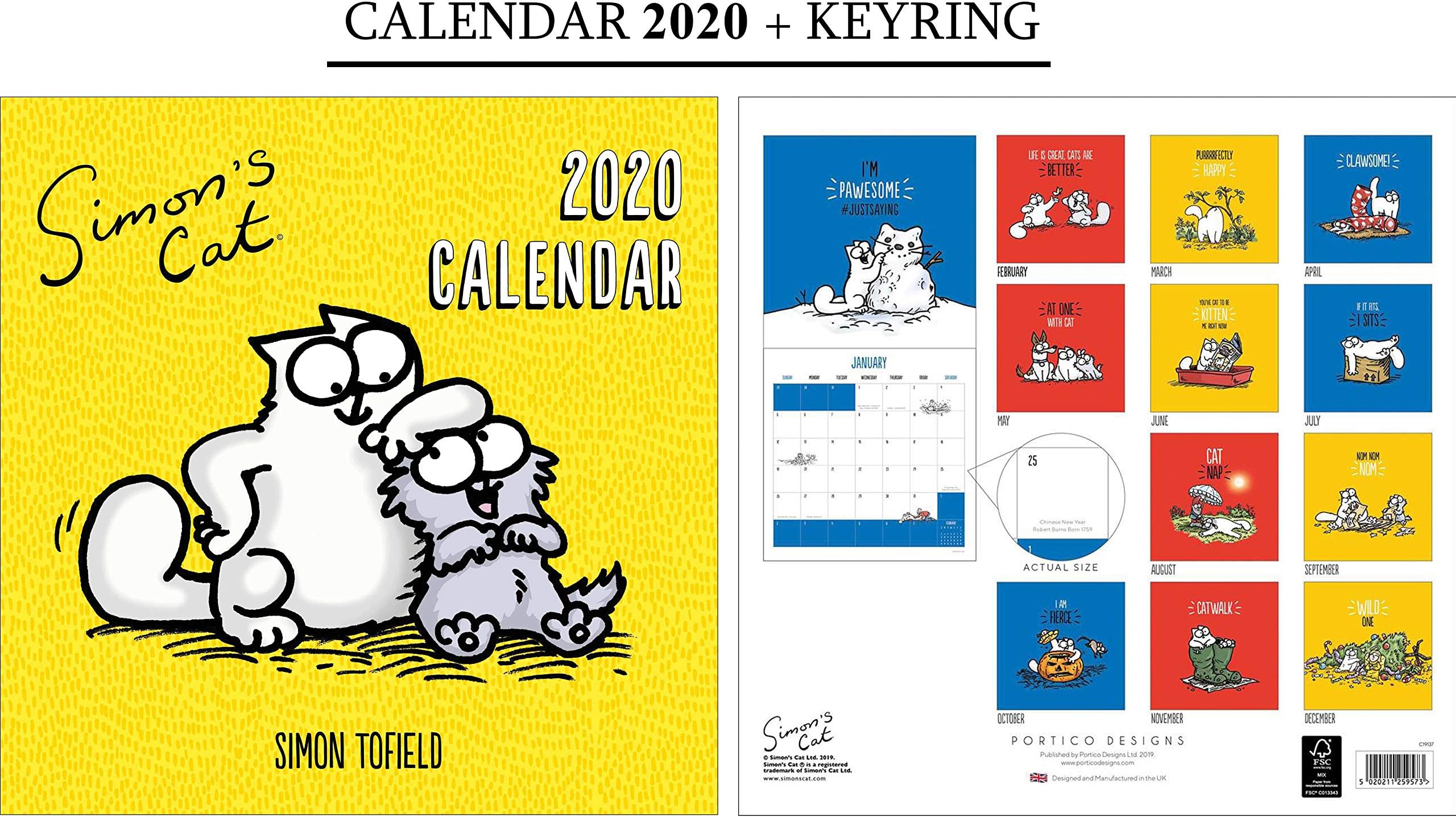 Simon's Cat Calendar 2020 + Simon's Cat Keychain