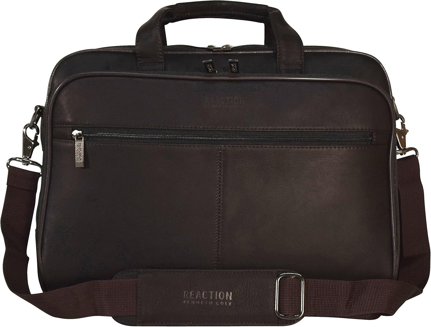 Kenneth Cole Reaction The I Rest My Case Leather Top Zipper Laptop Computer Briefcase Business Bag