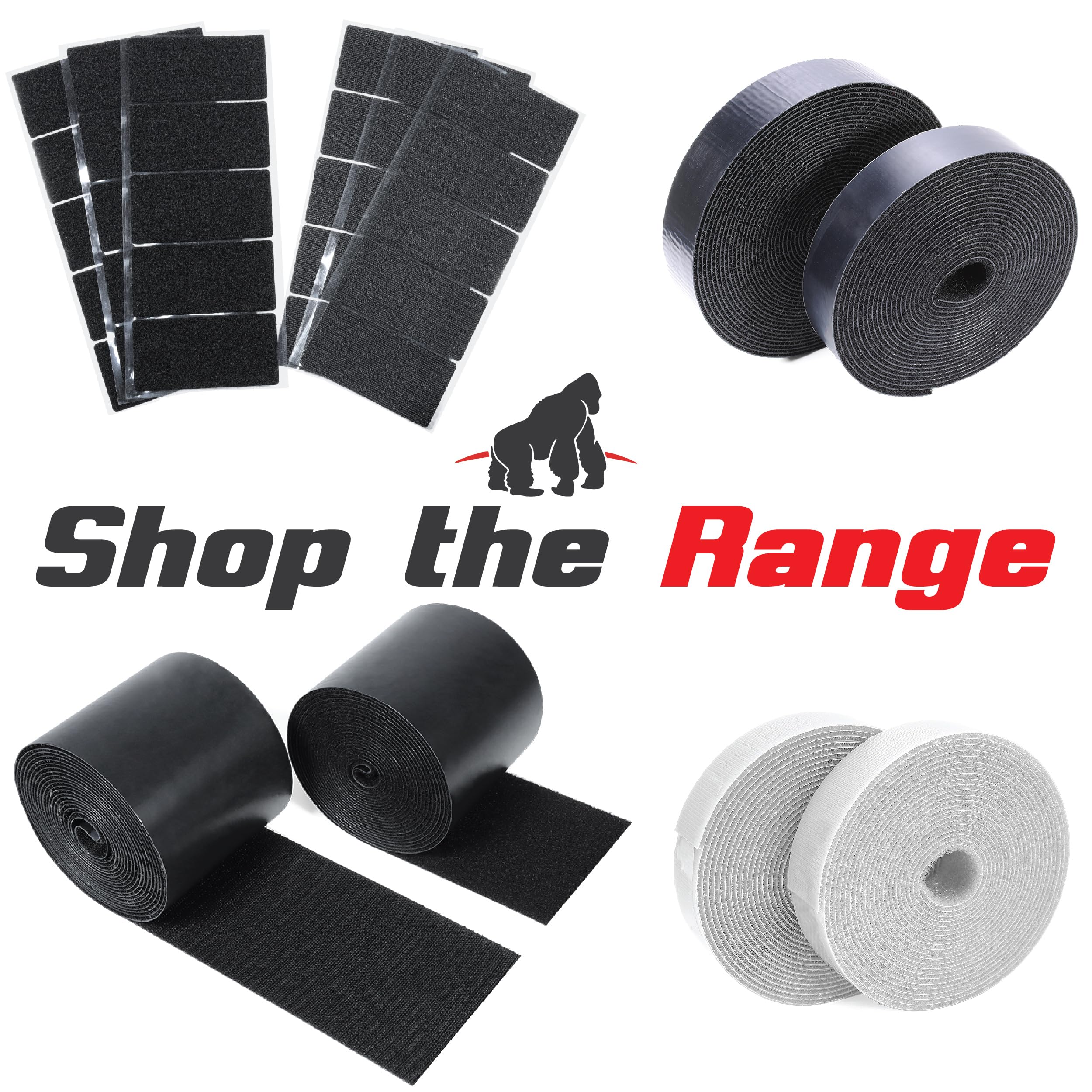 Self-Adhesive Hook and Loop Tape - 15ft x 2 inch Wide - Heavy Duty Sticky Back Tape Fastener - Double Roll with Adhesive Backing - Cut to Size Strips