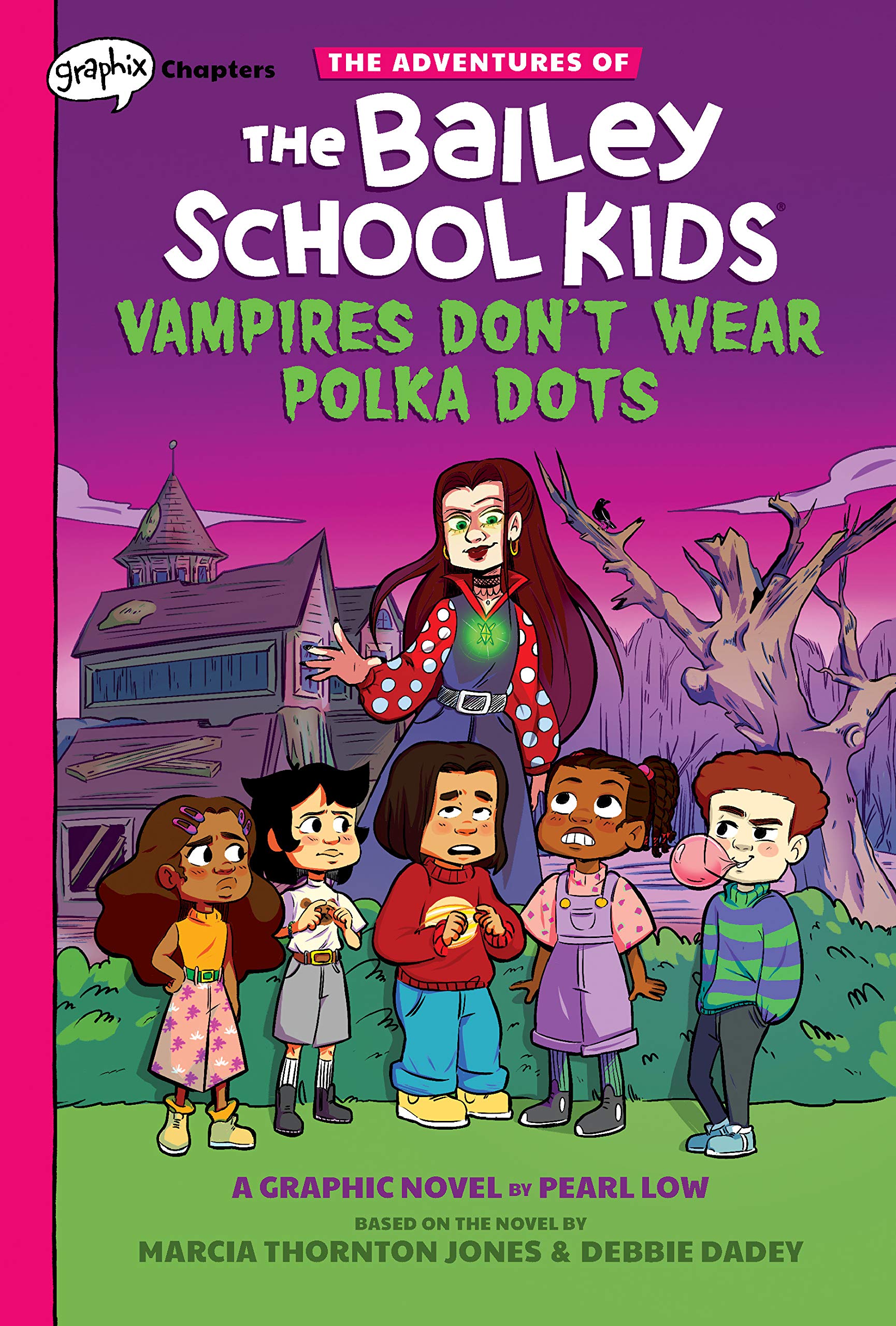 Vampires Don't Wear Polka Dots: A Graphix Chapters Book (The Adventures of the Bailey School Kids #1) (1) (The Adventures of the Bailey School Kids Graphix) Vampires Don't Wear Polka Dots: A Graphix Chapters Book (The Adventures of the Bailey School Kids #1) (1) (The Adventures of the Bailey School Kids Graphix) Hardcover Kindle Audible Audiobook Paperback
