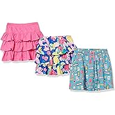 Amazon Essentials Girls and Toddlers' Knitted Ruffle Scooter Skirts (Previously Spotted Zebra), Multipacks
