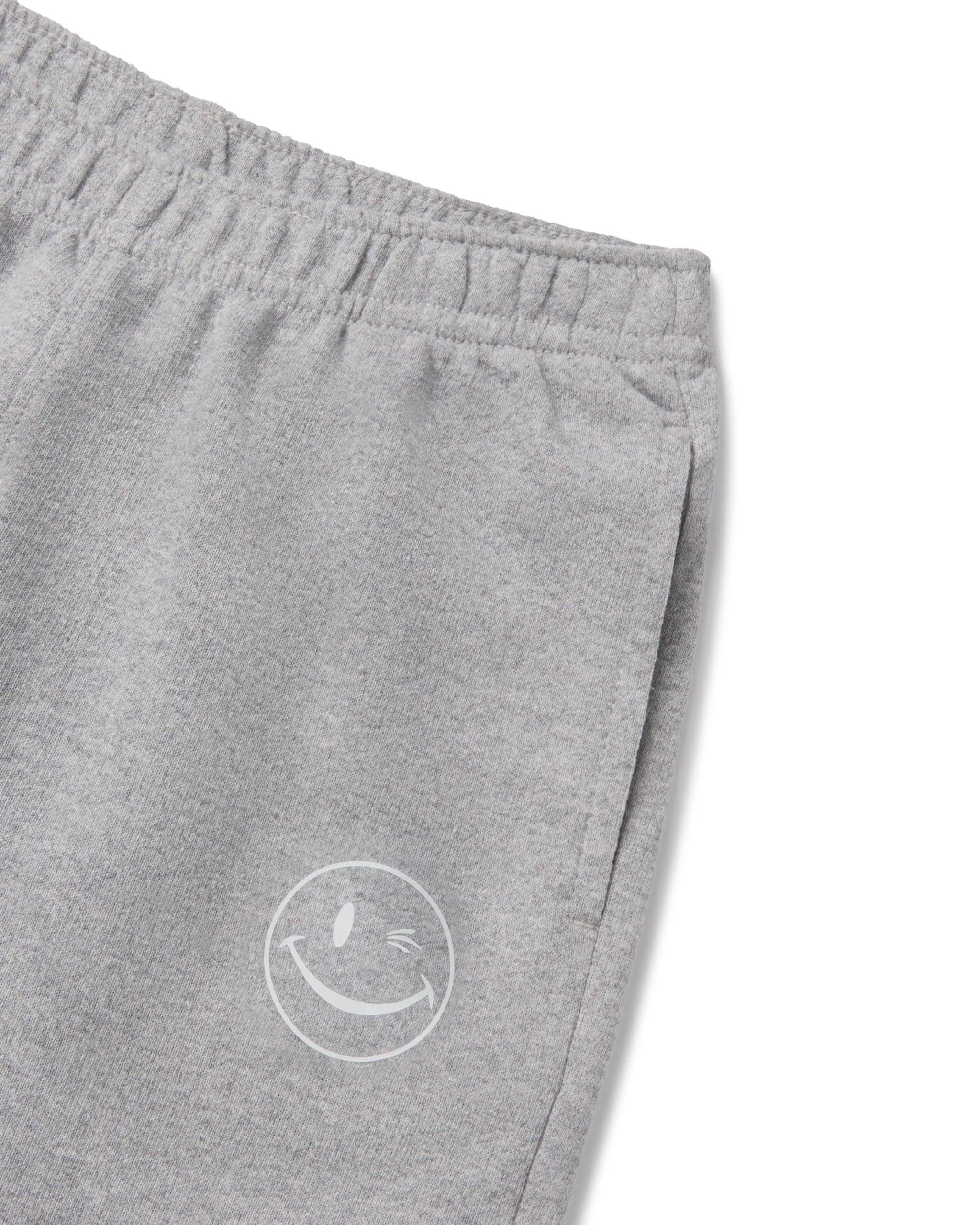 JOE BOXER Grey French Terry Sweatpants for Girls 10-12, Joggers Sweats (Heather Grey, Large)