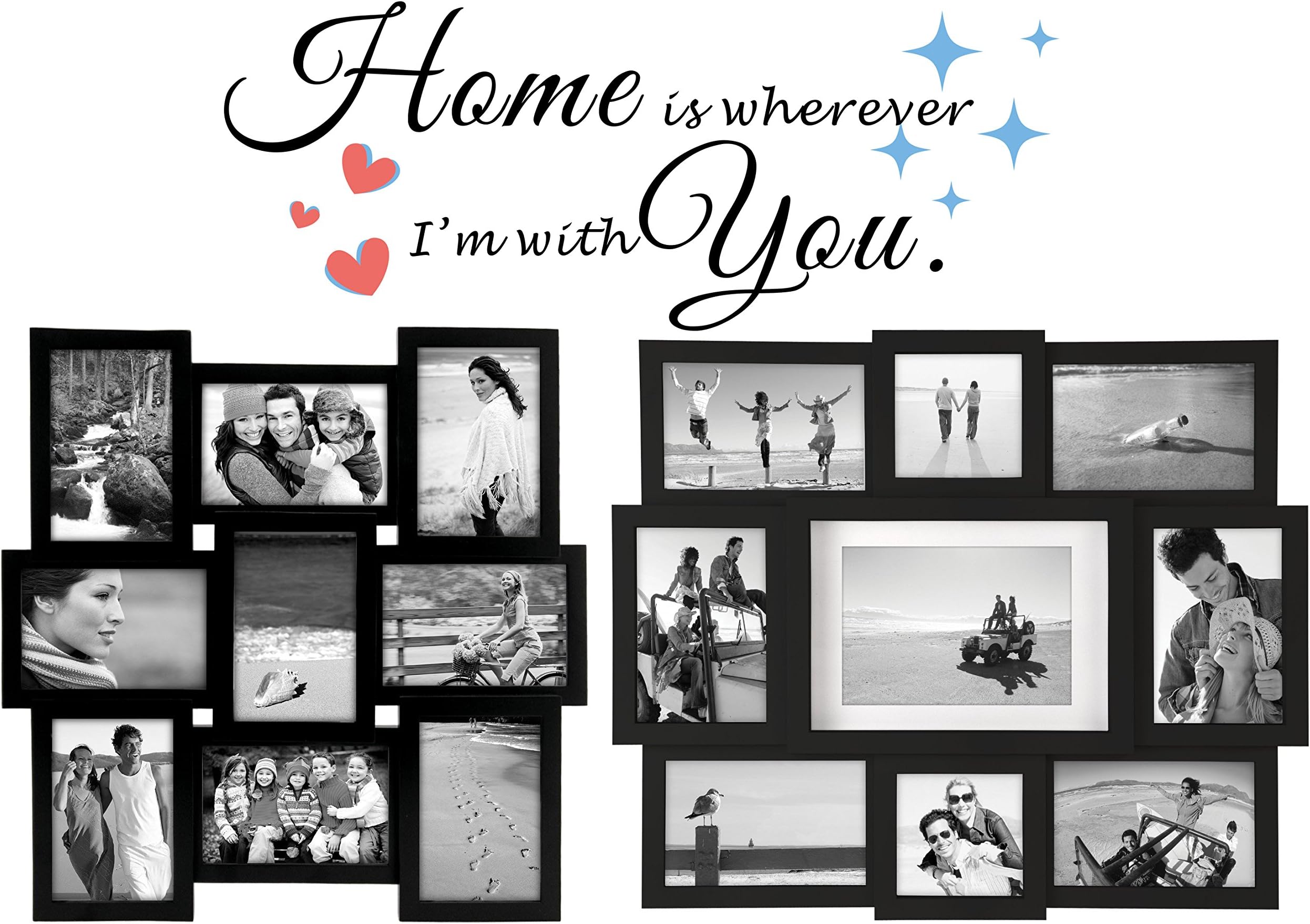 Home is Wherever,I'm with You Peel and Stick Vinly Wall Decal Quotes Sticker for Family Wall Decor
