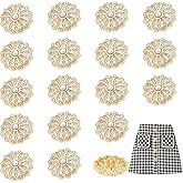 AHANDMAKER 20 Pcs Shank Rhinestone Buttons, 19.5mm Sew on Clothing Buttons, Rhinestone Pearl Button Accessories for Coats, Dress, Jewelry, Wedding Party and DIY Crafting Decorations (Light Gold)