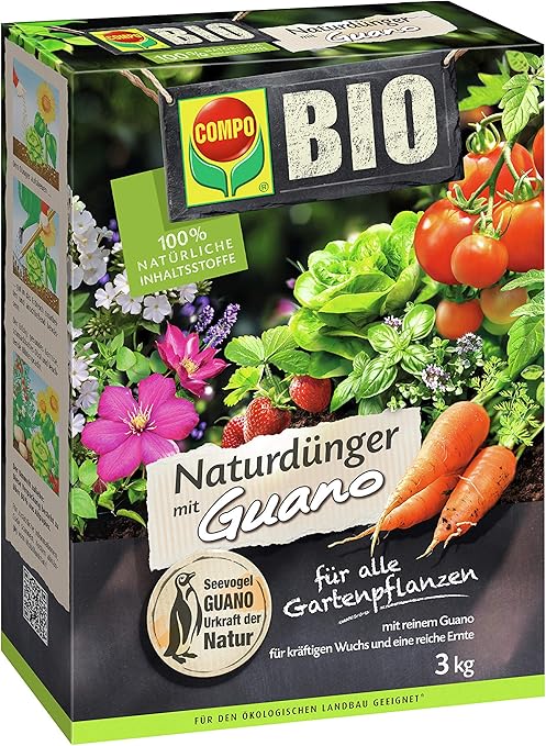Compo Bio Naturdunger Mit Guano Fur Alle Gartenpflanzen 3 Kg Amazon De Garten