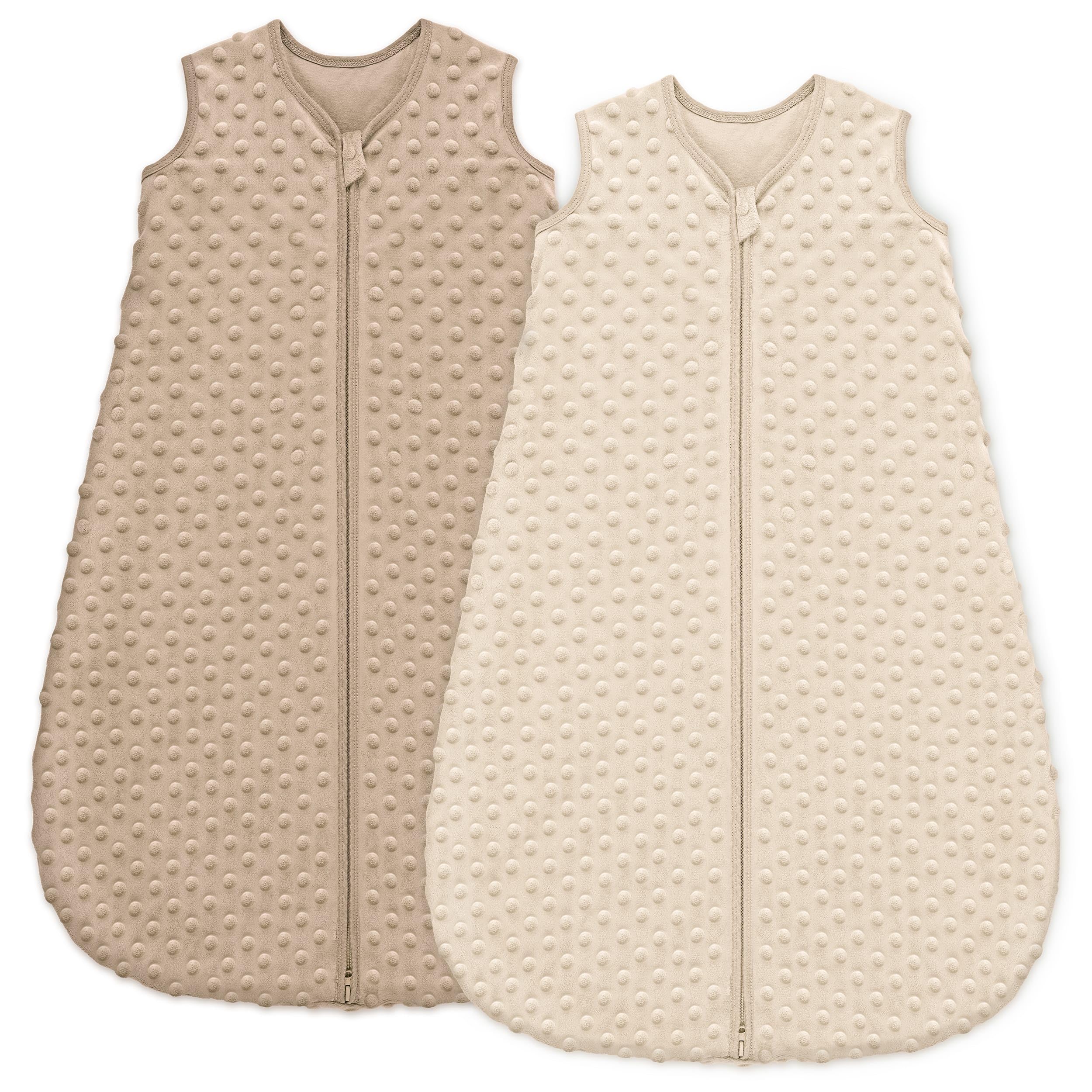 Photo 1 of Unnivoll Fleece Baby Sleep Sack 18-24 Months with Plush Dots 1.5 Tog Baby Wearable Blanket with 2-Way Zipper Warm Sleeping Sack for Toddler Infant - XLarge, Coffee
