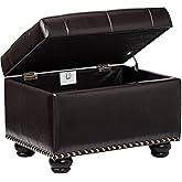 FIRST HILL FHW Deep Tufting Storage Ottoman, Espresso
