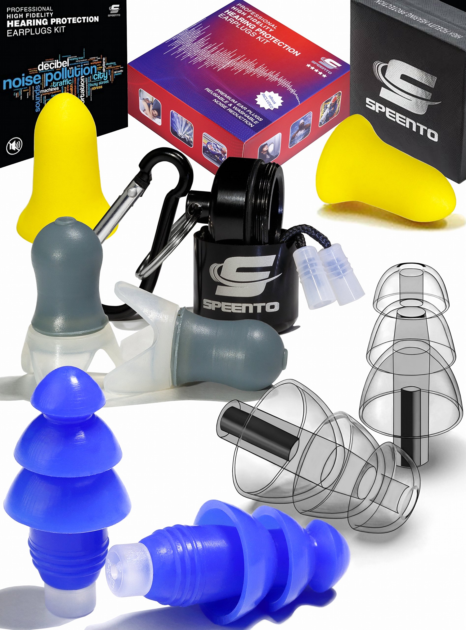 4 Pair Reusable Ear Plugs Noise Reduction Isolate Soft Foam Earplugs 33