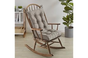 Sweet Home Collection Rocking Chair Cushion Premium Pads Non Skid Slip Backed Set of Upper and Lower with Ties(Pack of 1)