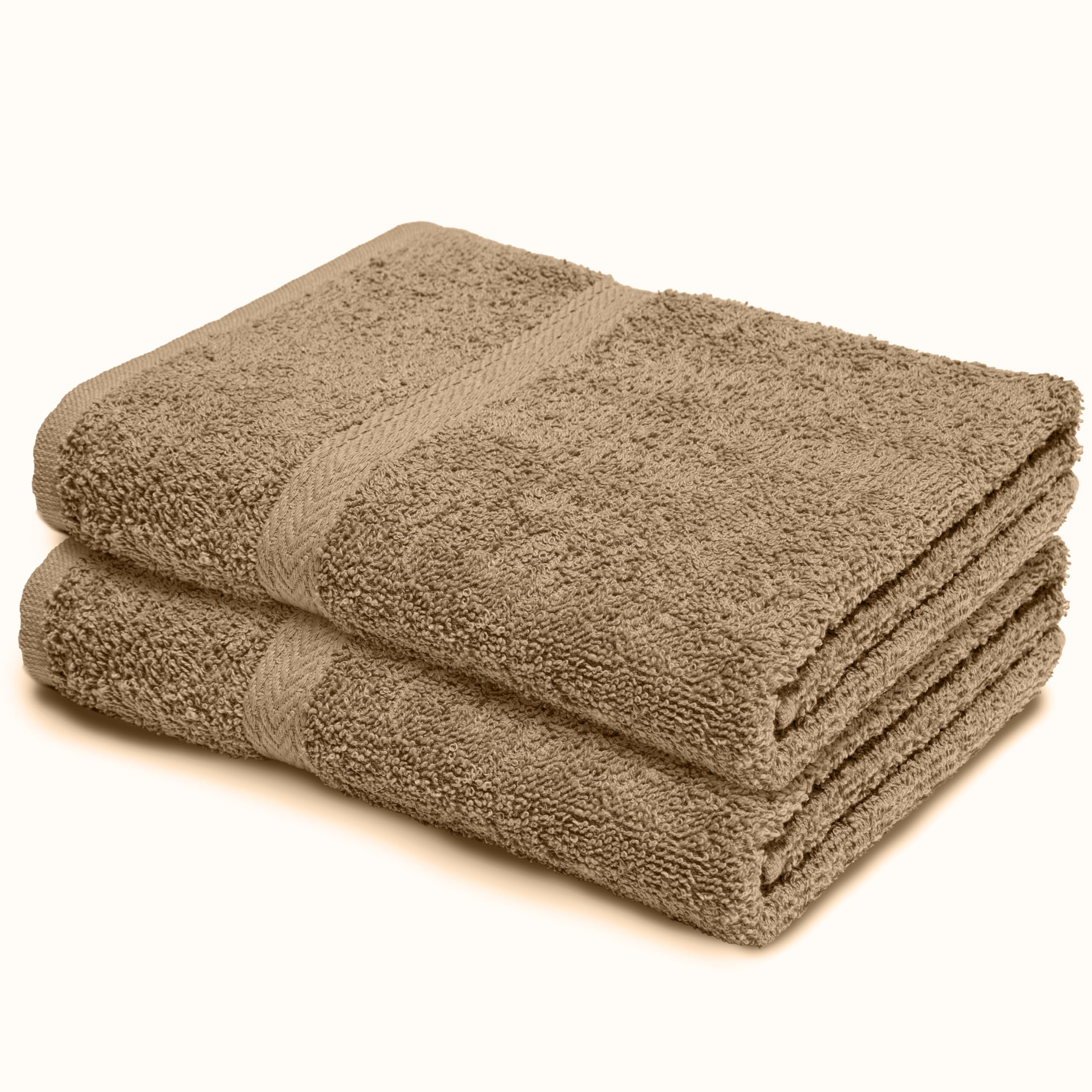 Makooz Bathroom and Kitchen 2 Pc Hand Towels Pack - 500 GSM Natural 100% Egyptian Cotton -Quick Dry and Absorbent - Fast Drying Soft and Luxurious Bath Hand Towel Set (Latte, 50x80 CM)