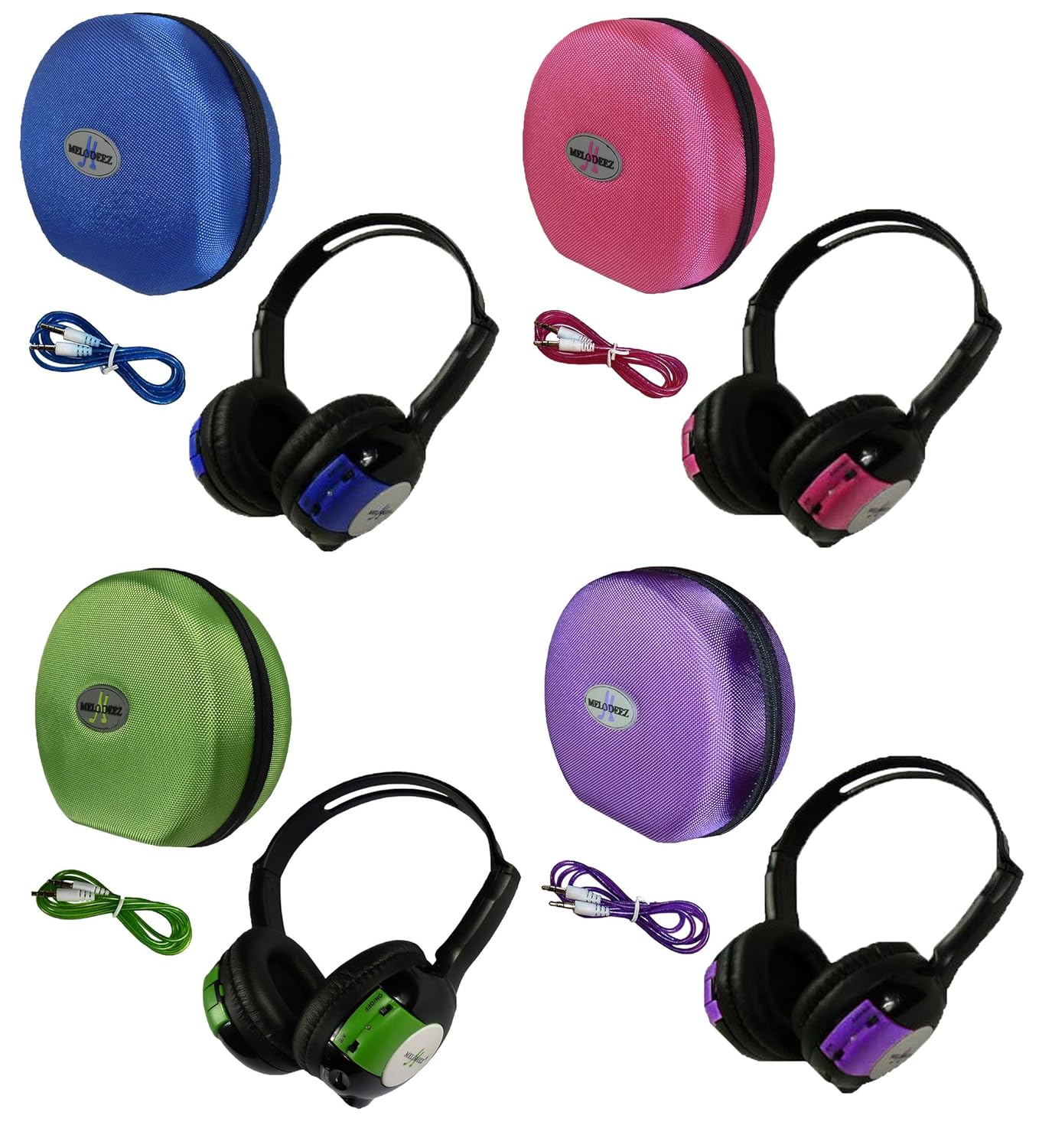 在庫有 4パックkid Sizedワイヤレス赤外線ユニバーサル車dvd Ir自動車色付き調節可能な2チャネルヘッドフォンwithケースと3 5 Mm補助コード B078pq8j47 最新情報 Workshop Avenuesclinic Co Zw