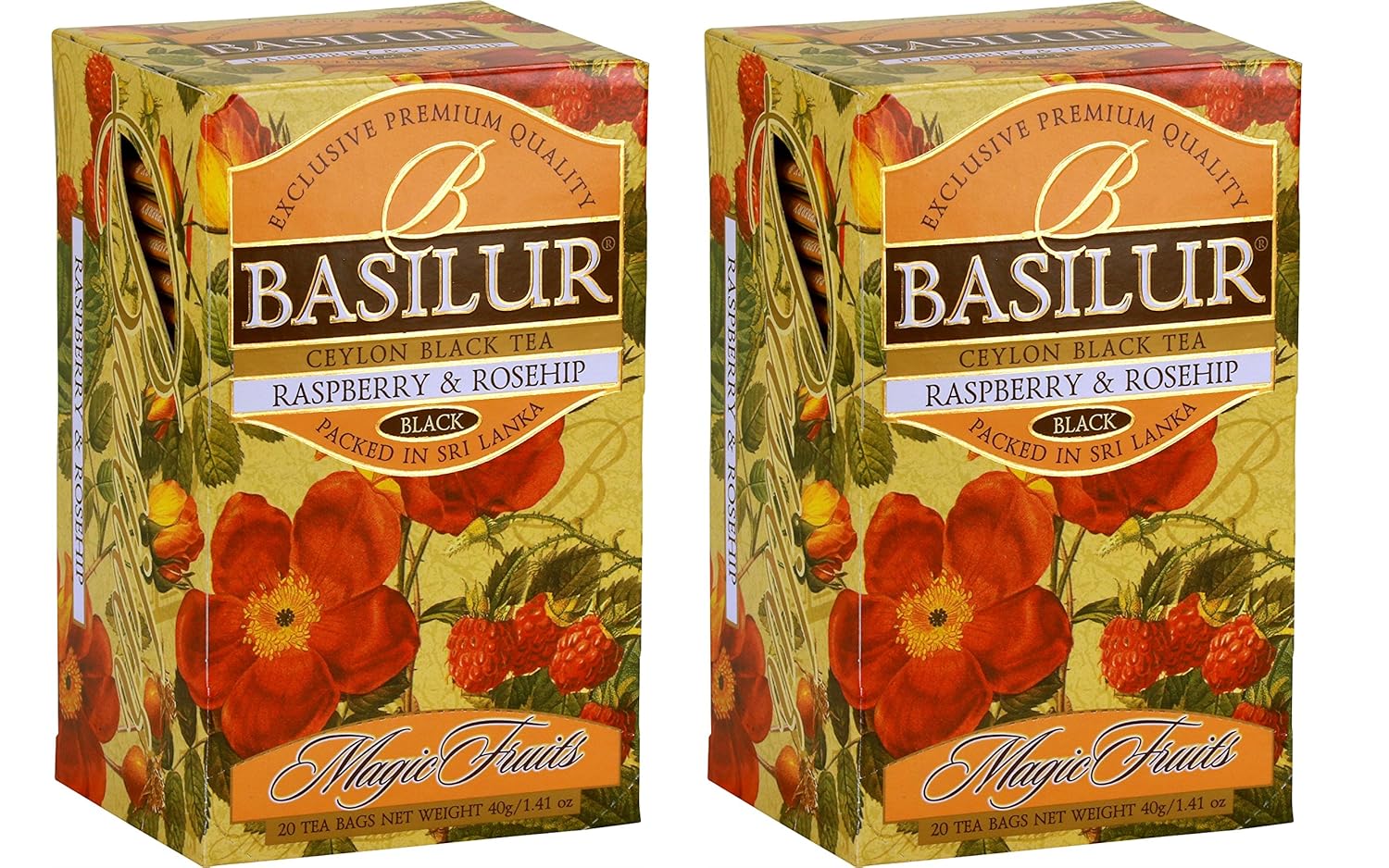 Basilur Raspberry & Rosehip Tea Ceylon Black Tea