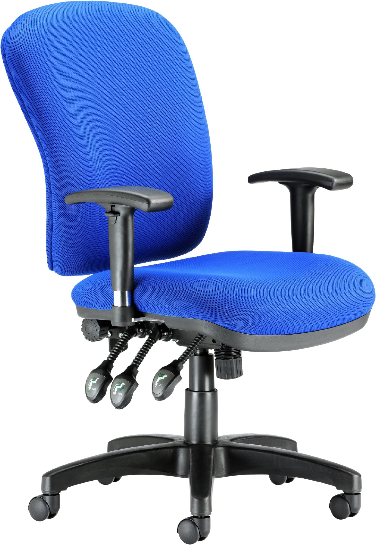 Chairs For Offices 130030BL Executive Heavy Duty Ergonomic Back Care Office Chair with Arms Blue Free 3 day Delivery