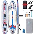 ZLX 10'6" x 33" Inflatable Stand Up Paddle Board SUP Board for All Skill Levels Youth & Adults Wide Stable Non-Slip Deck, Adjustable Paddle, Leash and Carry Bag, Gift Ideas
