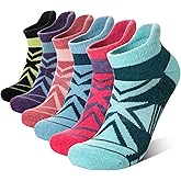 Eyean Merino Wool Ankle Running Socks Men Women Hiking Thick Half Cushioned Support No Show Socks 6 Pairs