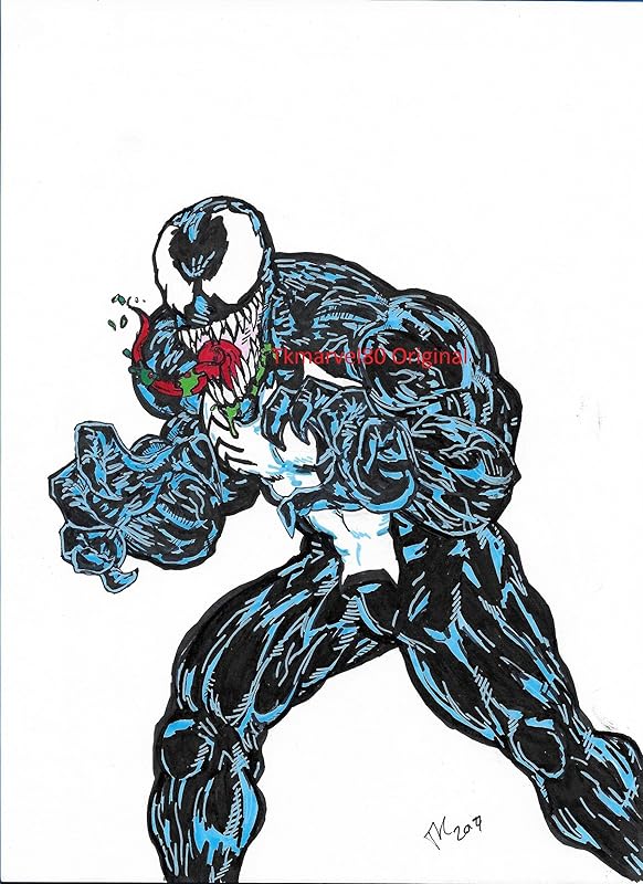 Venom Original Art Spiderman Handmade