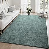 Tepook Soft Rugs for Living Room Bedroom, 7x10 Grey Green Modern Washable Non-Slip Area Rug, Indoor Memory Foam Carpets for B