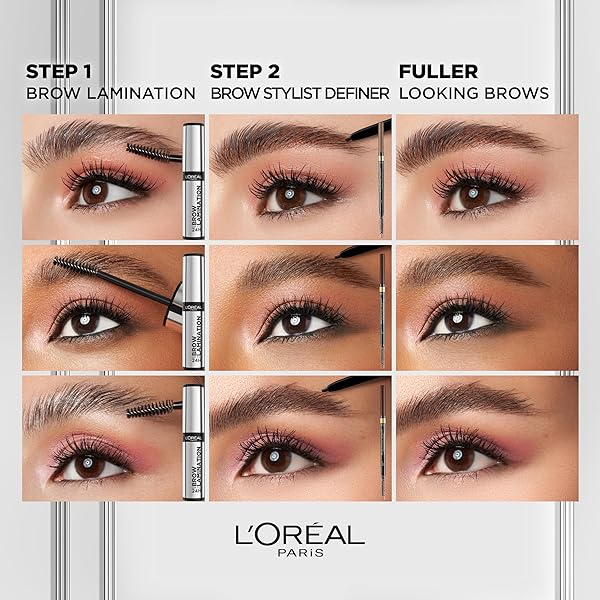 L’OREAL PARIS INFALLIBLE UP TO 24H WEAR BROW LAMINATION, WATER-RESISTANT LONGWEAR EYEBROW GEL MAKE UP, CLEAR/TRANSPARENT, 0.16 FL OZ