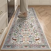 Rugcomf Runner Rug Washable Kitchen Runner 2'6''x8' Runner Rug for Entryway Indoor Floral Non-Slip Soft Carpet Runner for Hallways, Kitchen, Laundry, Bedroom, Bathroom(Colorful)