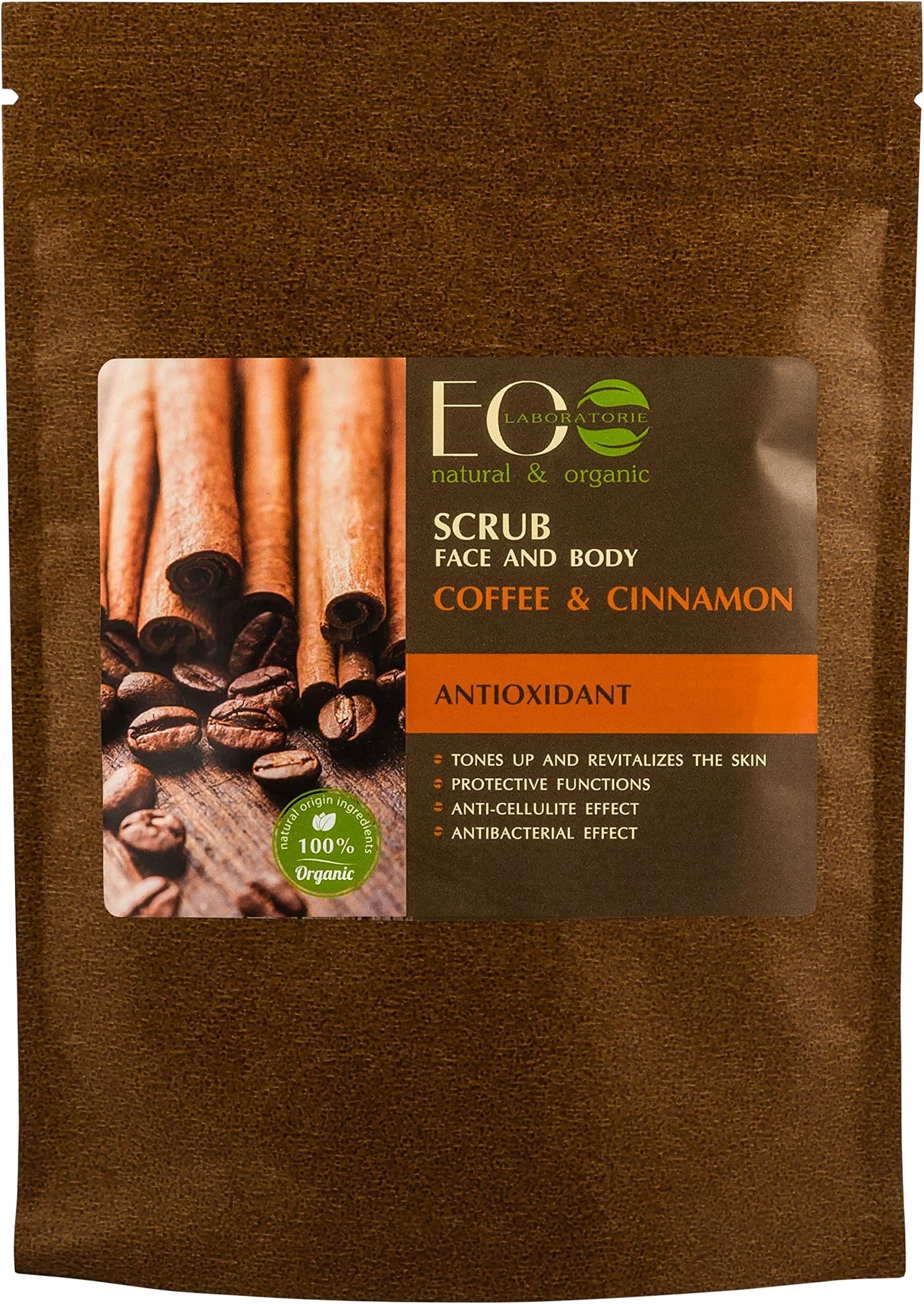 EO Laboratorie Natural Face Body Dry Scrub Coffee & Cinnamon Antioxidant 40g