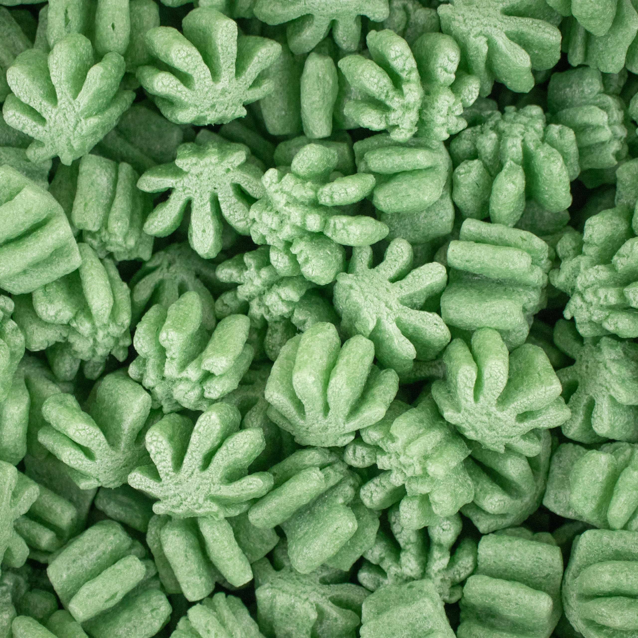 Photo 1 of Magicwater Supply - .25 Cu Ft - Green Leaf Shaped Recycled Anti Static Packing Peanuts - Compostable & Biodegradable Cushion for Shipping - Dust-Free & Abrasion Resistant - Void Filler