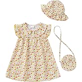 SODLON Toddler Baby Girl Dress Summer Clothes Infant Ruffle Peter Pan Collar Plaid Dresses Casual Bowknot Sundress for Girls