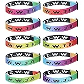 Aospkle 10PCS WWJD Christian Bracelet Pack for Women Men, Christian Gifts Wristbands, WWJD Bracelets - What Would Jesus Do Bracelet
