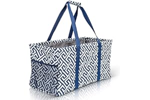 Lucazzi Extra Large Utility Tote Bag - Oversized Collapsible Pool Beach Canvas Basket