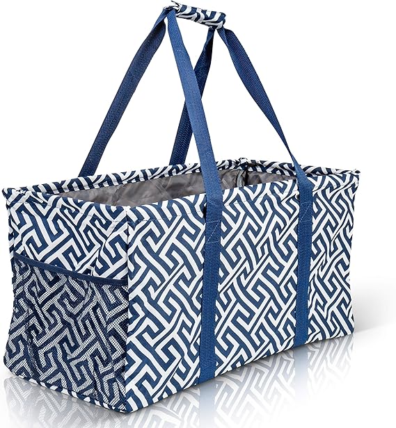 Geo - Bolsa de lona rectangular plegable de gran tamaño con marco de