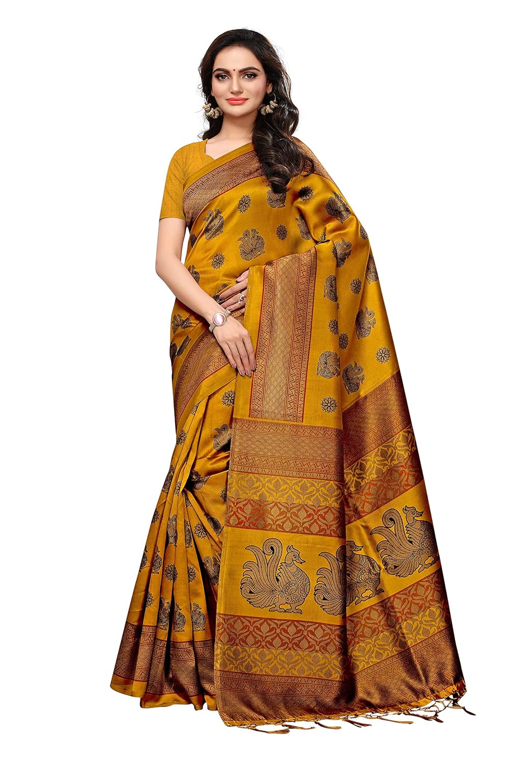 anni designer silk saree with blouse piece
