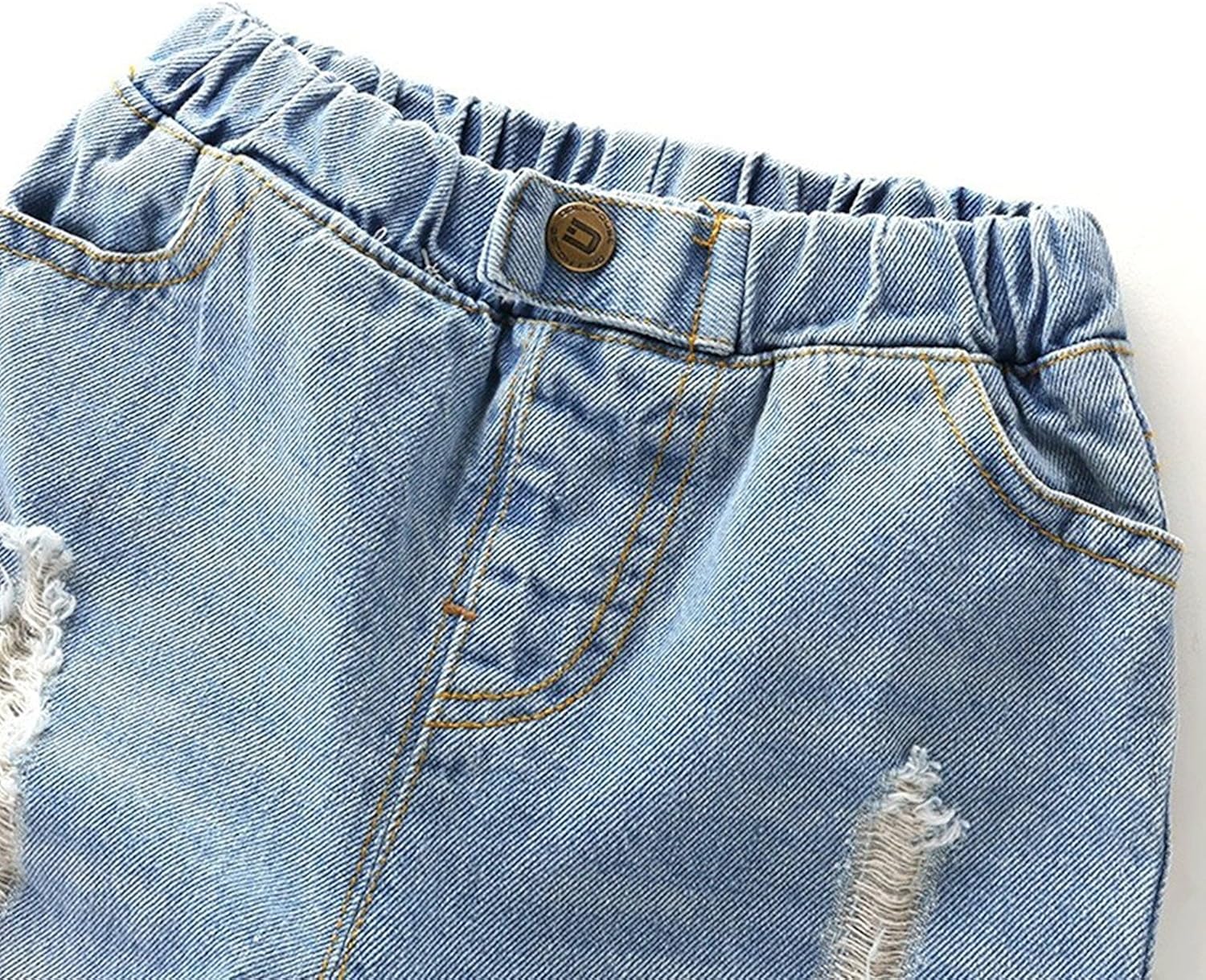 TJTJXRXR Little Baby Boys Girl Ripped Western Jeans Kids Girls Friend Style Denim Pants: Clothing