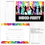 Olivia Samuel 20 Kids Disco Party Invitations A6 Postcard with Envelopes view 2