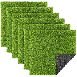 TURSTIN 6 Packs Artificial Grass Square Mat 12 x 12