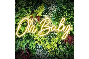 Kavaas Oh Baby Neon Sign for Backdrop 16.4" x 6.9" - Led Light Up Sign for Baby Shower, Gender Reveal, Birthday Party Decorations (Warm White)