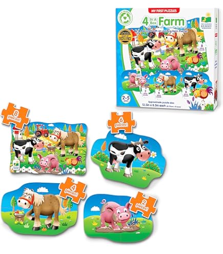 Galt Toys 4 Puzzles In Der Box – Dschungel-Motive, 12-24 Teile, Für Kinder Ab 3 Jahren