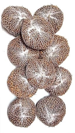 Blue Hut Coconut Fibre Coir Body Bath Scrubber (pack of 10,Beige, Standard Size)