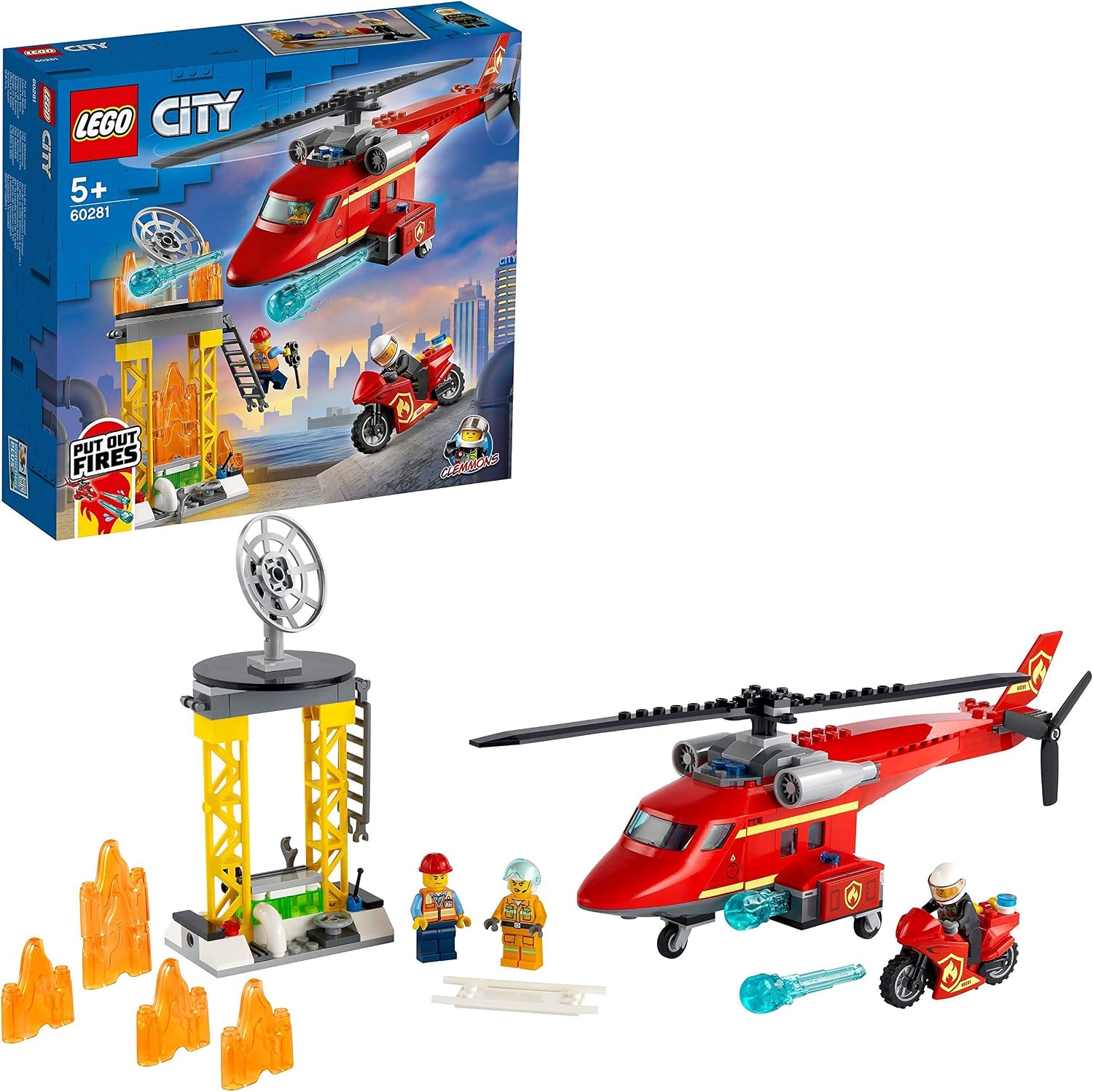 LEGO 60281 City Fire Fire Rescue Helicopter, Multicolor
