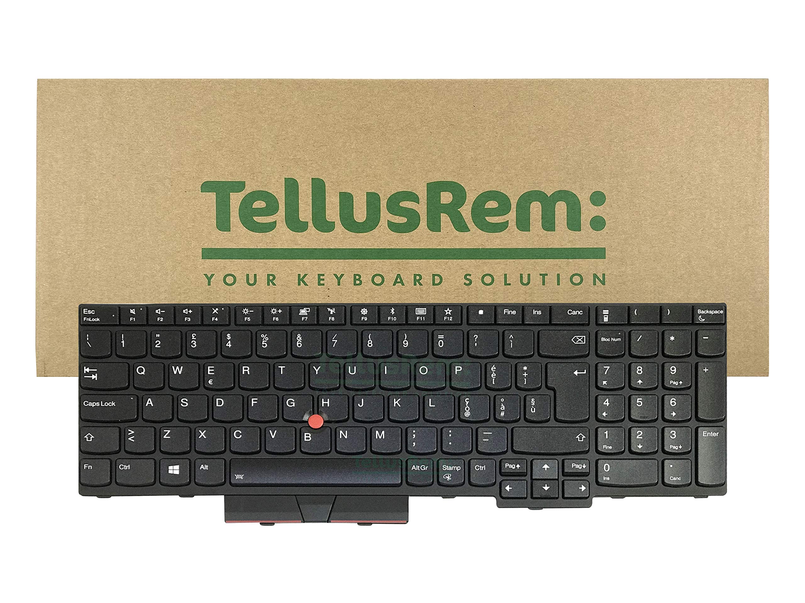 TellusRem replacement Italian backlit keyboard for Lenovo Thinkpad T570 T580 P51s P52s