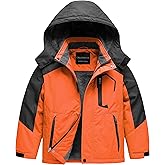 CREATMO US Boy's Waterproof Ski Jacket Warm Winter Snow Coat Windproof Snowboarding Rain Jacket