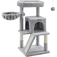 Feandrea Cat Tree, Small Cat Tower with Widened Perch for Large Cats Indoor, Kittens, 96 cm Multi-Level Cat Condo, Scratching