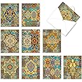 The Best Card Company - 10 Colorful Blank Note Cards with Envelopes (4 x 5.12Inch) - Assorted Boxed Set - Arabian Sights M6588OCB
