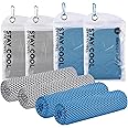 desired body Microfiber Cooling Towels for Neck and Face - 4 Pack 40x12” Mesh Quick Dry Gym Towels for Working Out with Waterproof Bag and Carabiner - Sweat Rag for Gym, Sports, Outdoor Activities