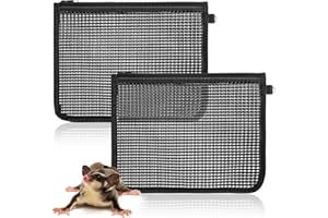 Abbylike 2 Pcs Sugar Glider Nail Trimmer Nails Trimming Pouch Mesh 7.87 x 9.84 inches Trim Bag for Guinea Pig Rat Ferrets Small Pets, Black
