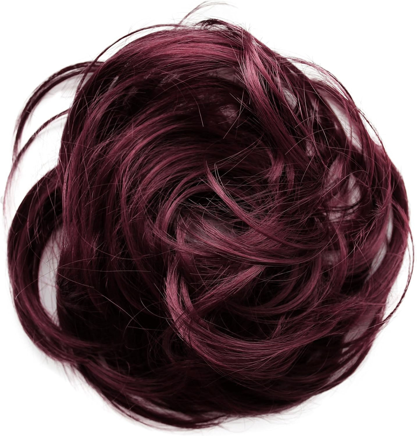 CAISHA Synthetic Fiber Hairpiece Scrunchie Scrunchy Updo Slightly Wavy Wine Red G27B, wine red #118 G27B