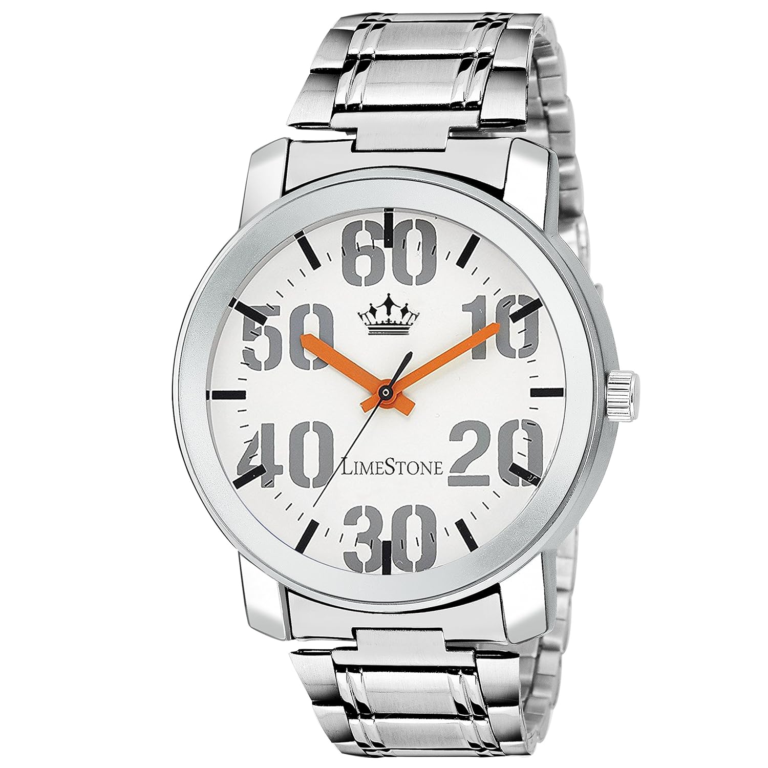 limestone analogue white dial men's watch - ls2711