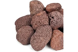 Mr. Fireglass Lava Rock Granules, Large Red Volcanic Lava Rock for Fire Bowls, Fire Pits, Gas Log Sets, Indoor or Outdoor Fir