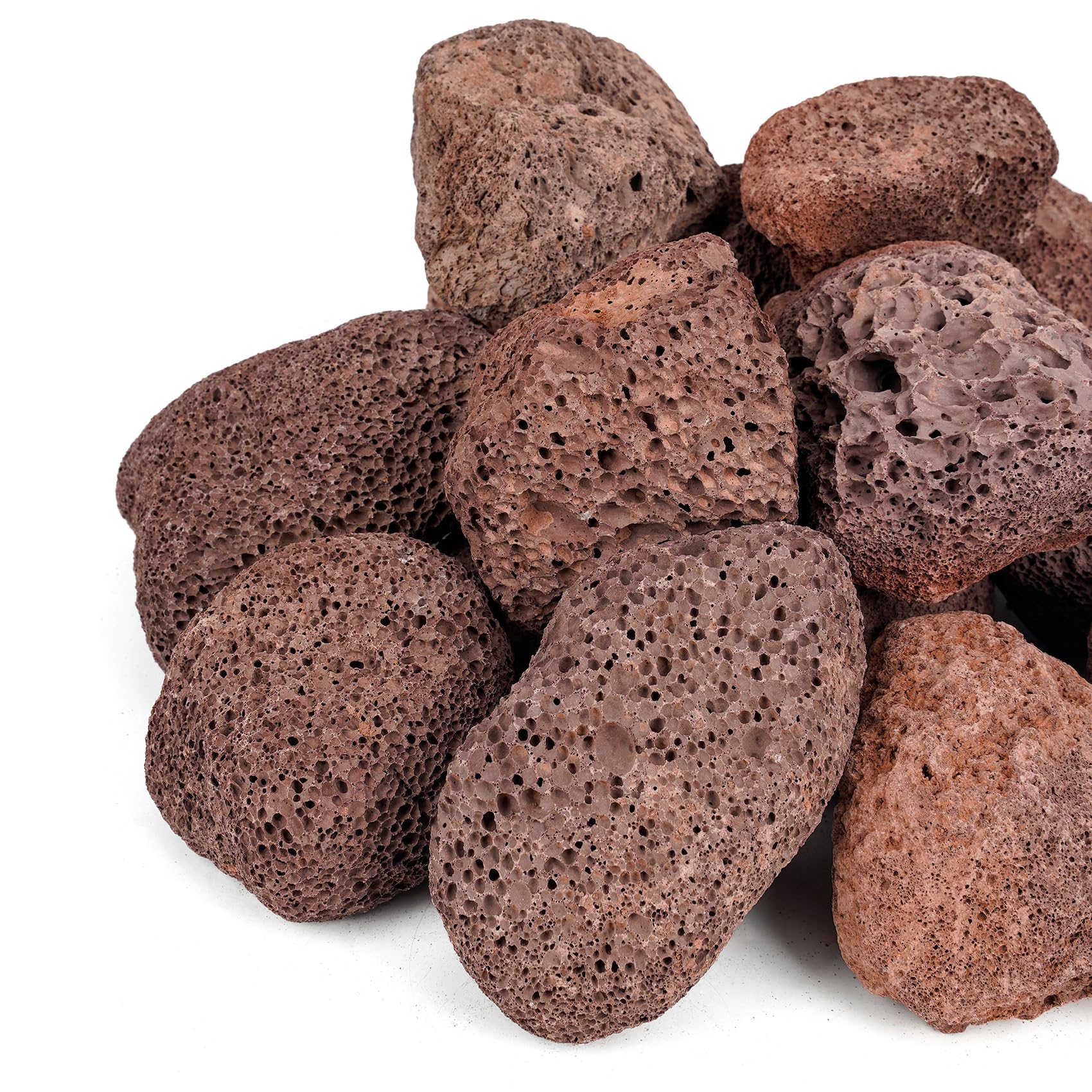 Photo 1 of Mr. Fireglass Lava Rock Granules, 2.75"-5" Large Volcanic Lava Rock for for Fire Pits, Fire Bowls, Fire Table and Gas Log Sets, Decorative Landscaping, Indoor & Outdoor Fireplaces - 10 Pounds, Red