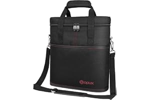 OPUX 3 Bottle Wine Carrier Tote, Insulated Leakproof Wine Cooler Bag, Wine Travel Bag Tote for Picnic BYOB Beach, Portable Wine Bottle Carrying Case, Gift for Wine Lover Women Men Christmas, Black